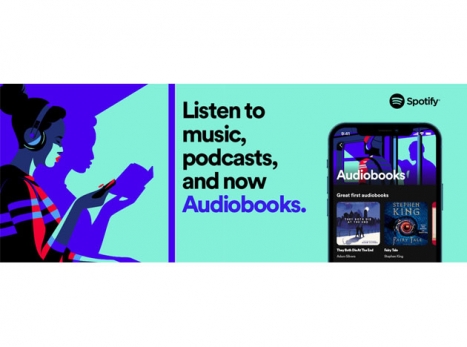 Spotify bietet nun auch Hörbücher an - Knapp 3.000 Hörbücher bietet der Audio-Streaming-Dienst Spotify seinen Nutzern in den USA - weitere Märkte sollen folgen - Abbildung: Spotify